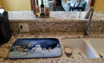 Christmas Snowmen Dish Drying Mat