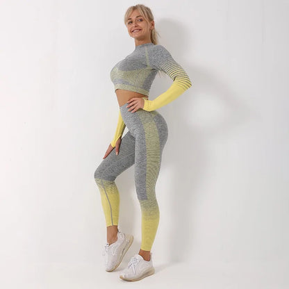 Seamless Ombre Yoga Set: High-Waisted Fitness Suite (7 colors)