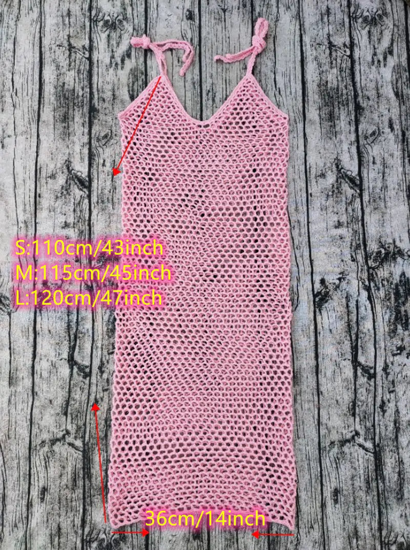 Summer Sleeveless Crochet Beach Dress (various colors)