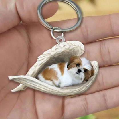 Dog Sleeping Angel Keychain (various colors)