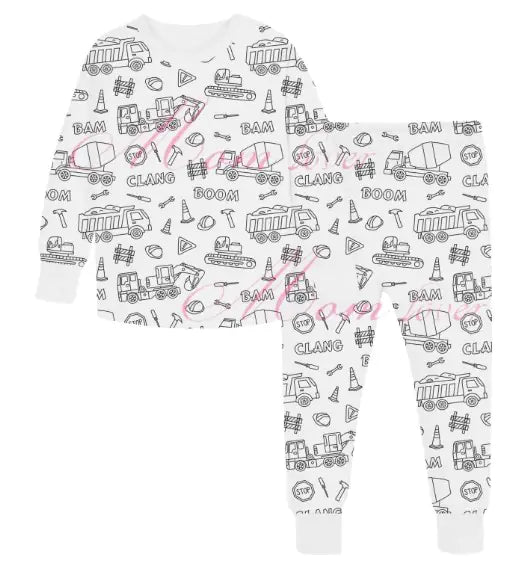 Children's Hand-painted Graffiti Pajamas Suit