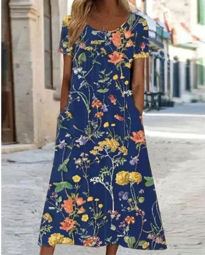 Loose-Fit Floral Maxi Dress (various shades)