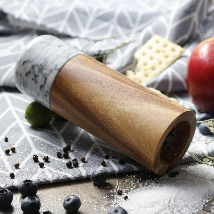 Wooden Marble Pepper Grinder Mill