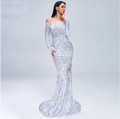 Elegant Evening Dress (black or white)