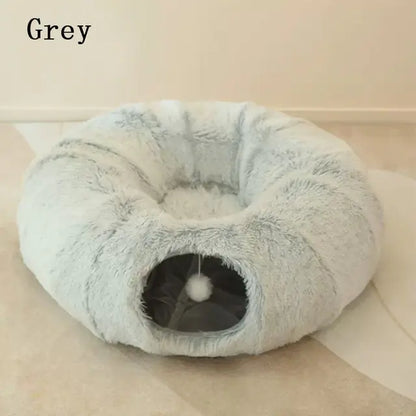 2 In 1 Round Tunnel Cat Bed