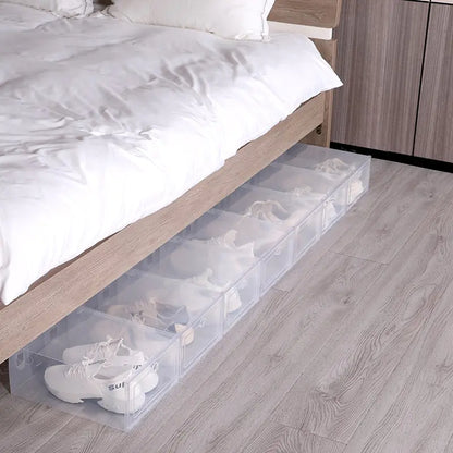 6pcs/set Plastic Shoes Case Thickened Transparent Drawer Case