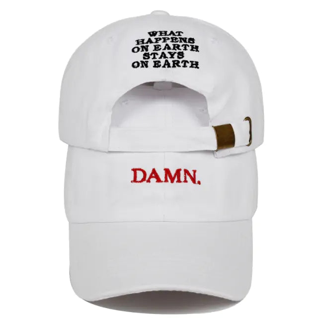 Unisex "Damn" Cap - "What Happens on Earth Stays on Earth"