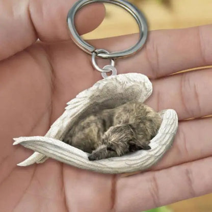 Dog Sleeping Angel Keychain (various colors)