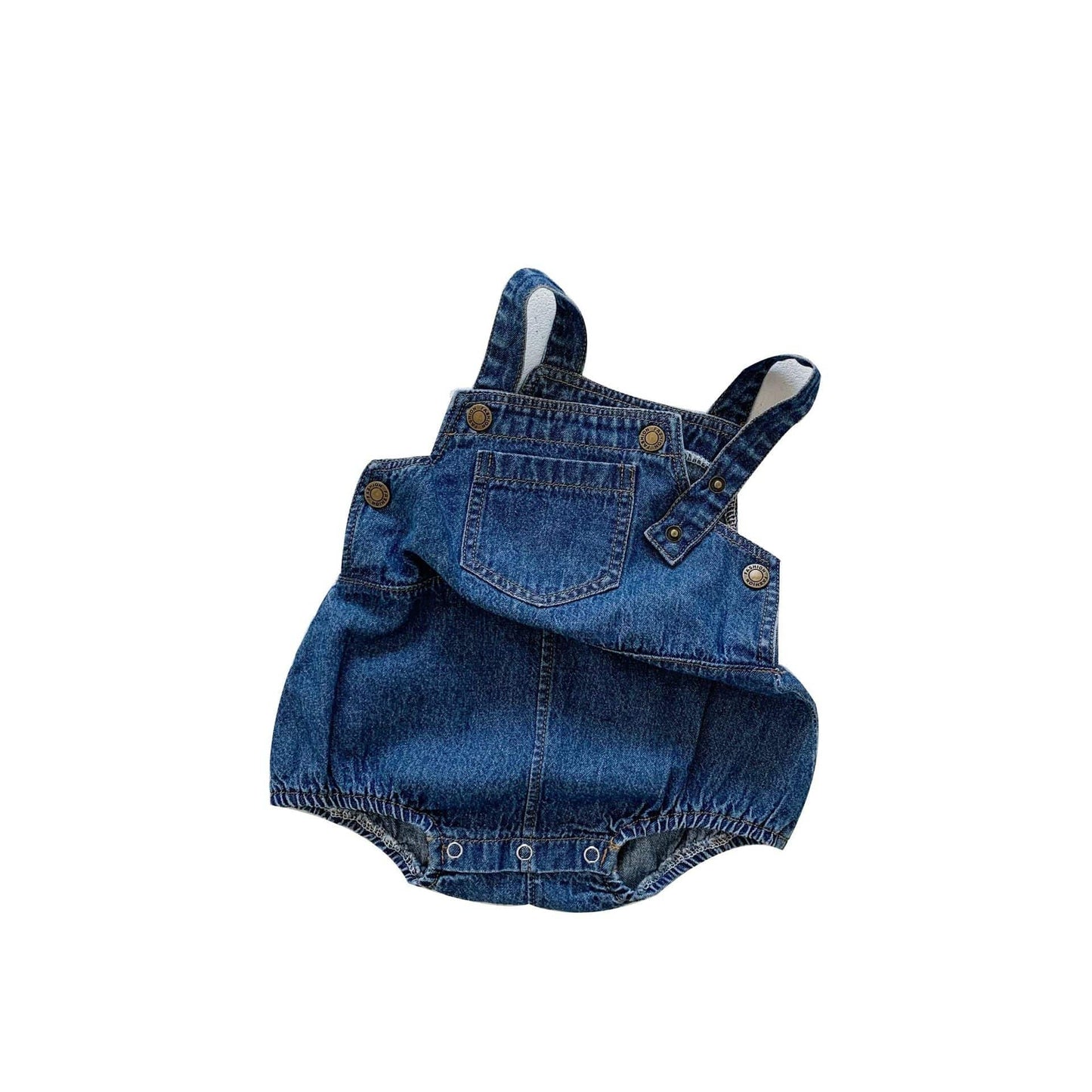 Denim Baby Overalls & Striped T-shirt