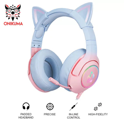 Cute Cat Ear Headphone with Mic (various colors)