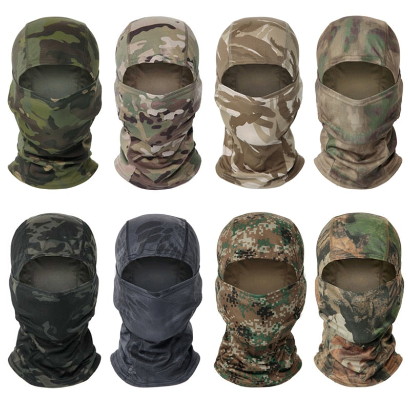 Tactical Camouflage Balaclava Full Face Mask (black & camo)