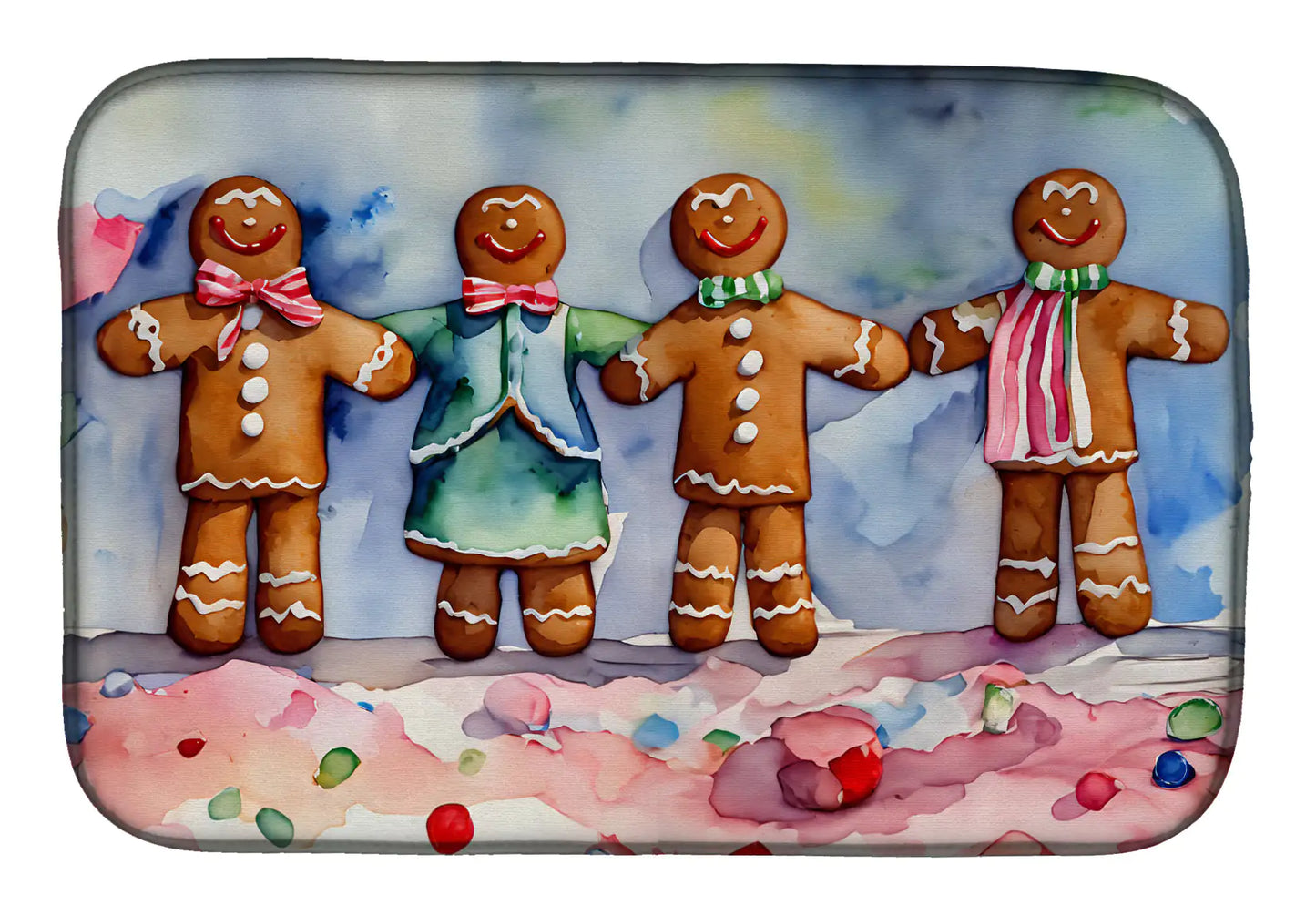 Christmas Gingerbread Dish Drying Mat