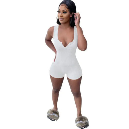 Summer Ribbed Knitted Playsuit (various colors)