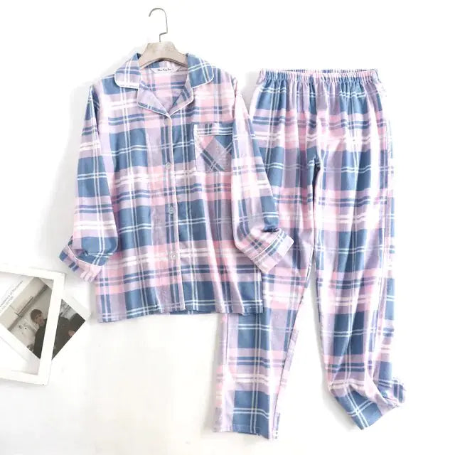 Cotton Flannel Women's Pajamas Sets (various colors)