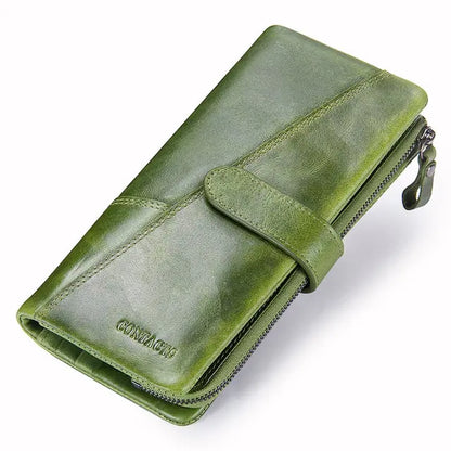 Genuine Leather Women's Long Wallet (various colors)