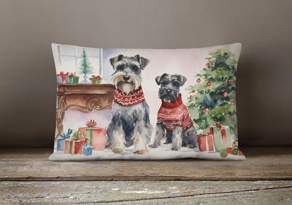 Schnauzer Christmas Throw Pillow