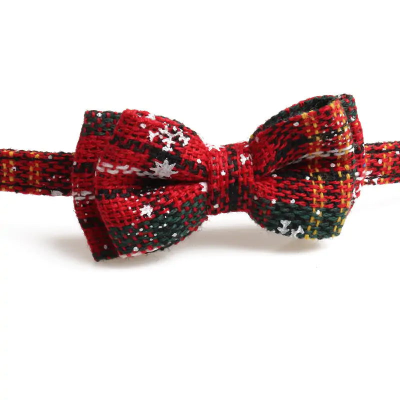 Red Bowtie Striped Cat Collar