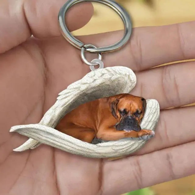 Dog Sleeping Angel Keychain (various colors)