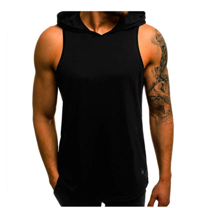 Men's Sleeveless Hoodie T-shirts (4 colors)