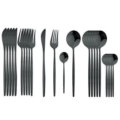 Beautiful 24Pcs Stainless Steel Cutlery Sets (various colors)