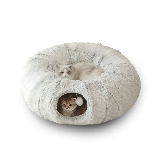 2 In 1 Round Tunnel Cat Bed