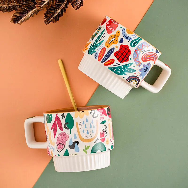 DIY Hand-Painted Ceramic Mug (4 styles)