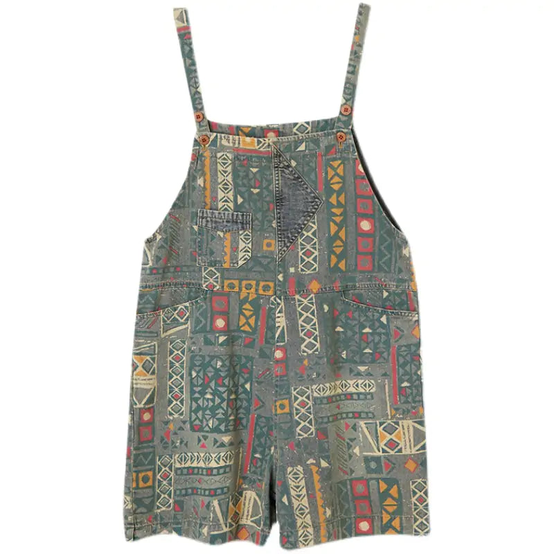 Retro Summer Shorts Jumpsuit