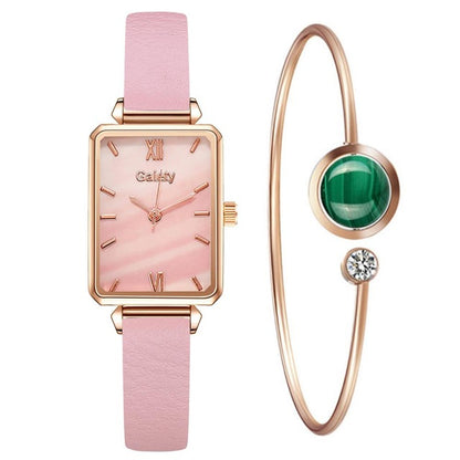 Square Quartz Watch & Optional Complimentary Bangle