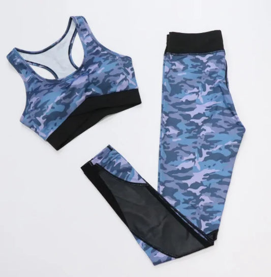 SAGACE Camo Yoga Suit: 2-Piece Set (2 shades)