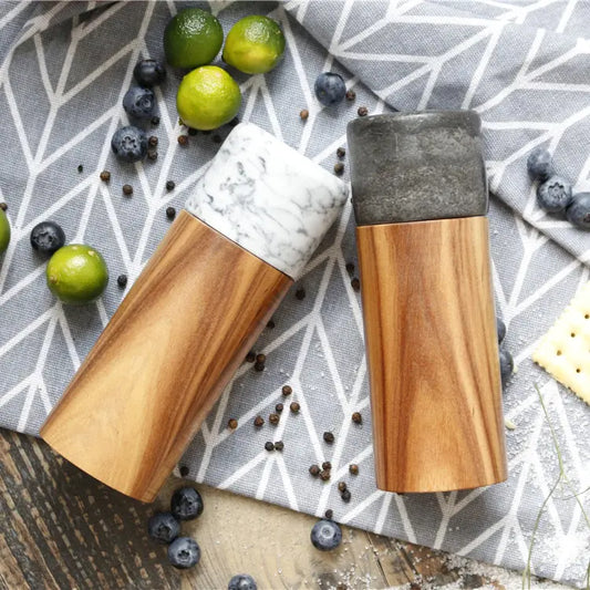 Wooden Marble Pepper Grinder Mill