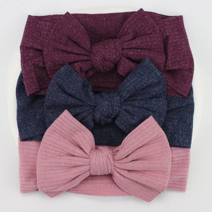 3Pcs/Lot Knit Baby Headband Bow Set (various colors)