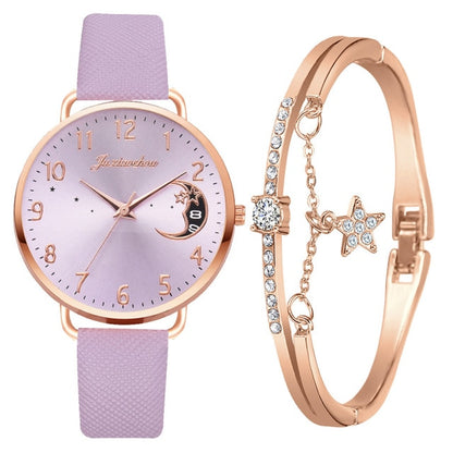 Celestial Moon Numbers Watch & Bracelet Sets (various colors)