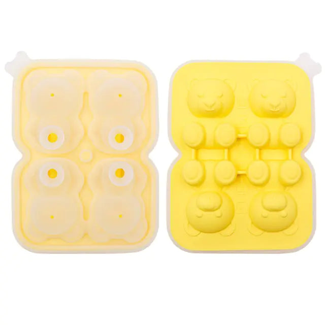 4 Grid Bear Silicone Ice Tray