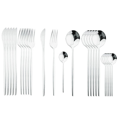 Beautiful 24Pcs Stainless Steel Cutlery Sets (various colors)