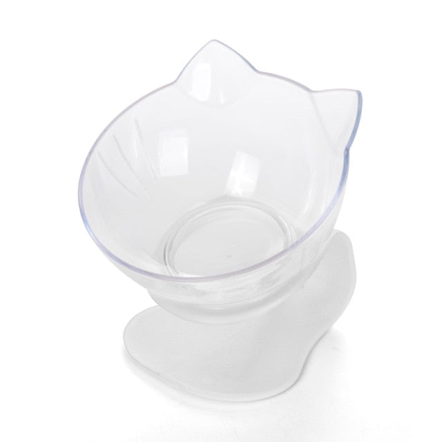 Single or Double Cat/Dog Bowl With Raised Stand (black, white, clear)