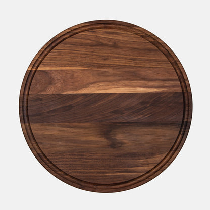 Round Charcuterie Board (Dark/Light) with Groove - 13.5” x 13.5”