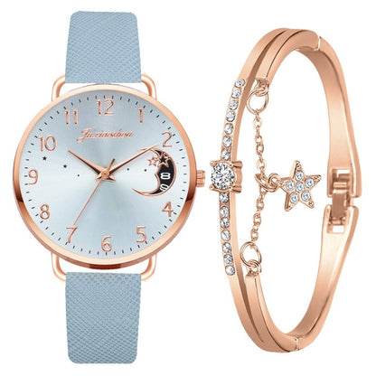 Celestial Moon Numbers Watch & Bracelet Sets (various colors)