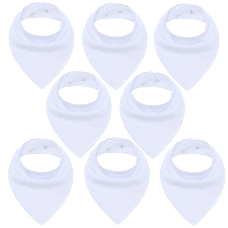 Sets of 8 Soft Baby Bibs (various colors & patterns)