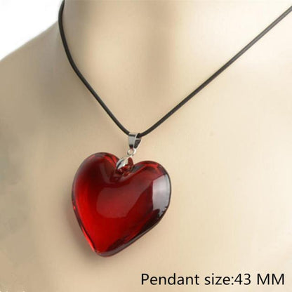 Aura Glass Heart Necklace