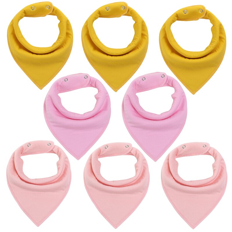 Sets of 8 Soft Baby Bibs (various colors & patterns)