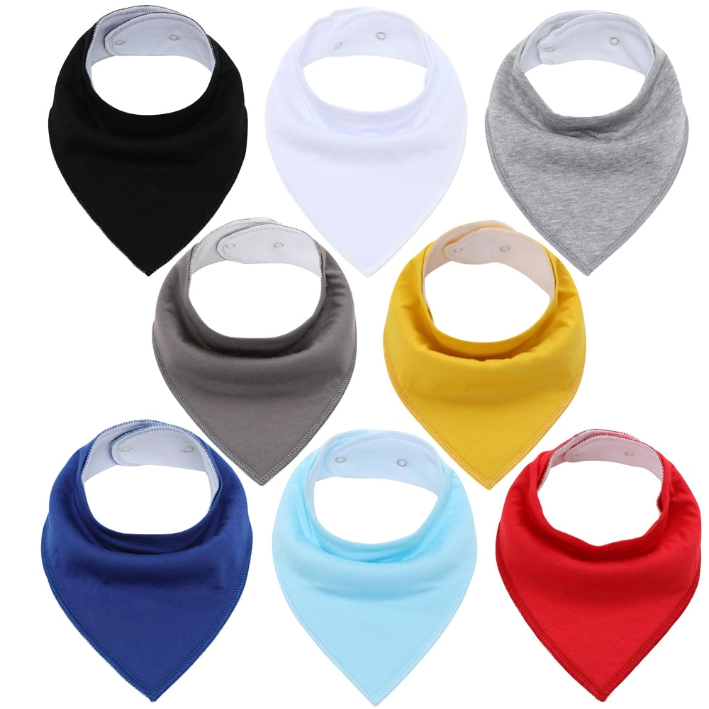 Sets of 8 Soft Baby Bibs (various colors & patterns)