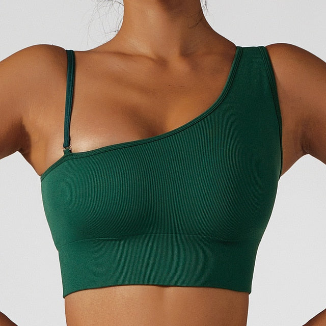 Summer Sexy Oblique Shoulder Yoga Tops