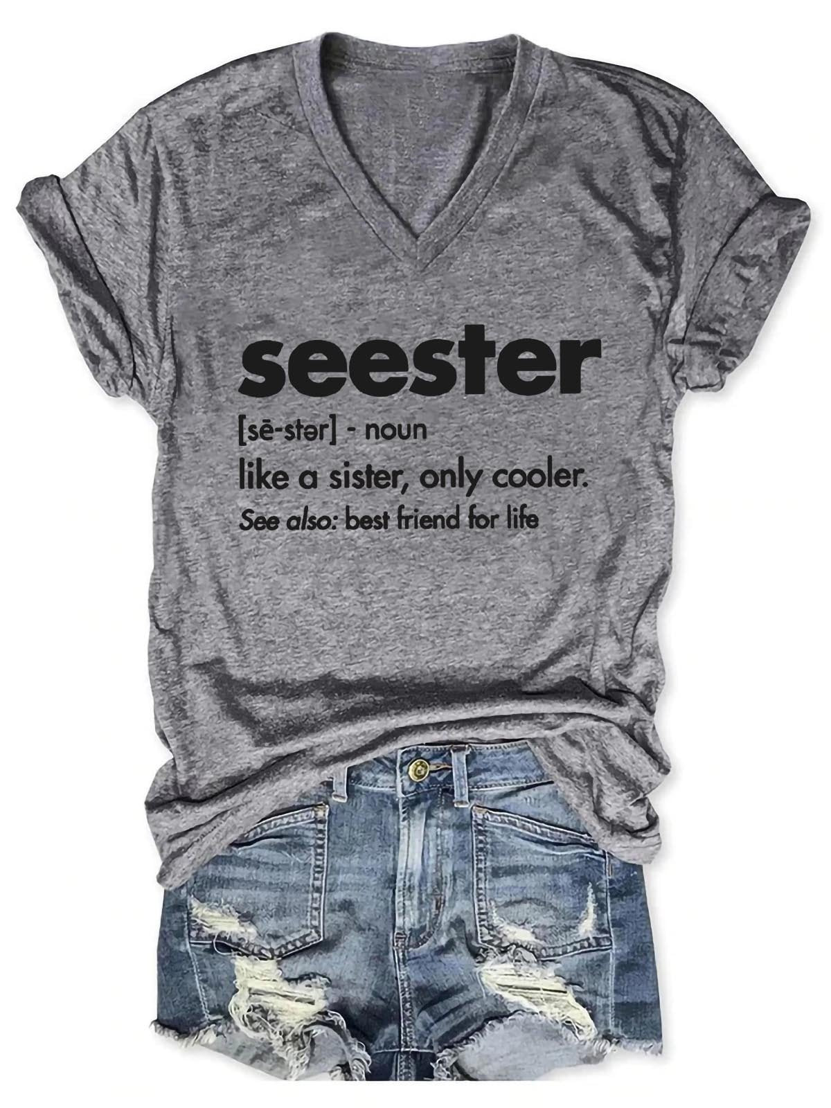 Seester - Like A Sister V-Neck Tee (many colors)