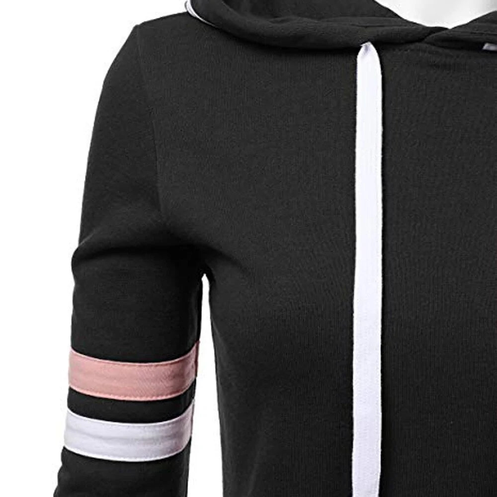 Women's Striped Hooded Pocket Sweatshirt (4 colors)