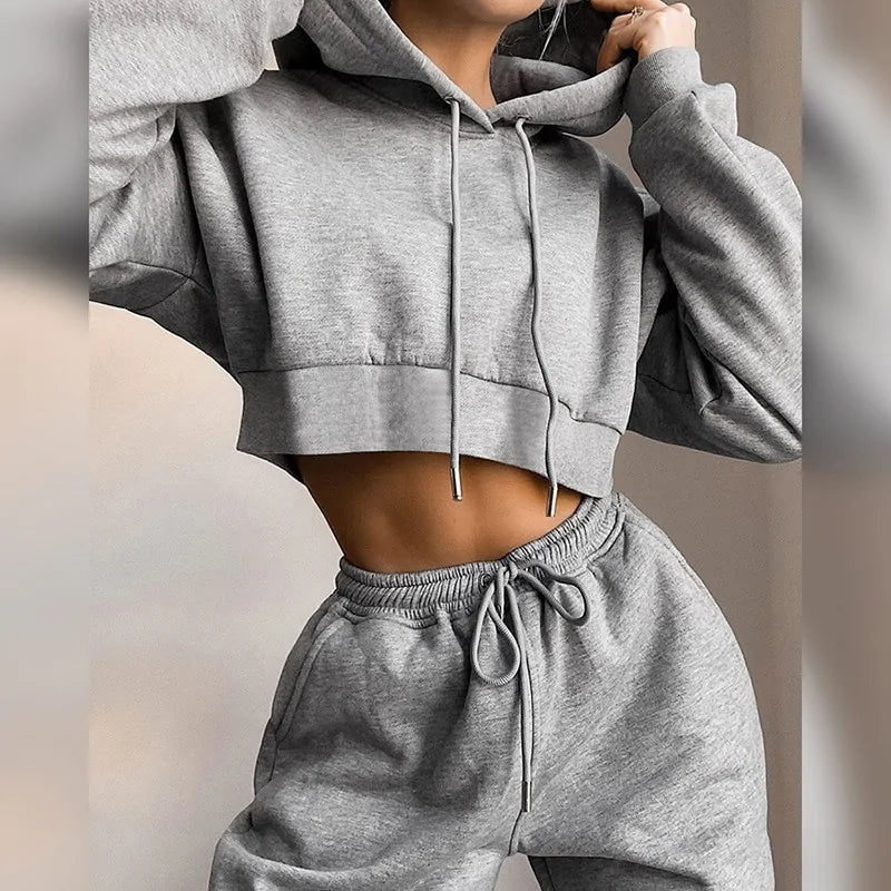 Winter Casual Tracksuit: Hoodie & Sweatpants Set (various colors)