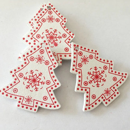 New Year and Christmas Wood Ornaments