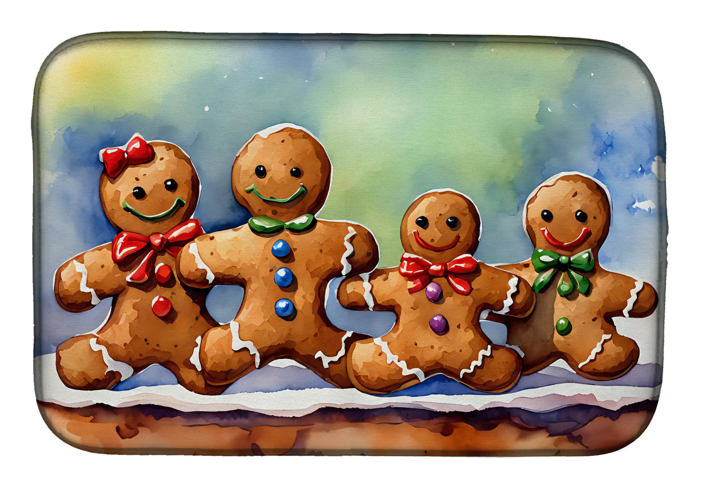 Christmas Gingerbread Dish Drying Mat