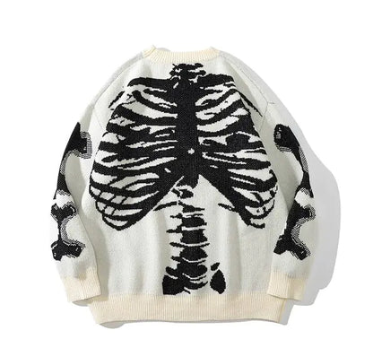 Men's Loose Skeleton Print Sweaters (various colors l