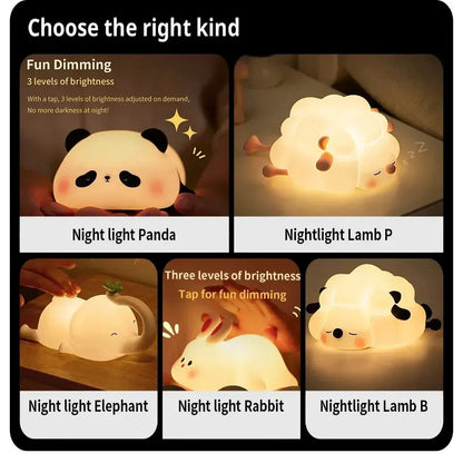 Cartoon Animals Sleeping Night Lights