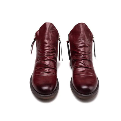 Retro Ankle Non-Slip Leather Boots (various shades)